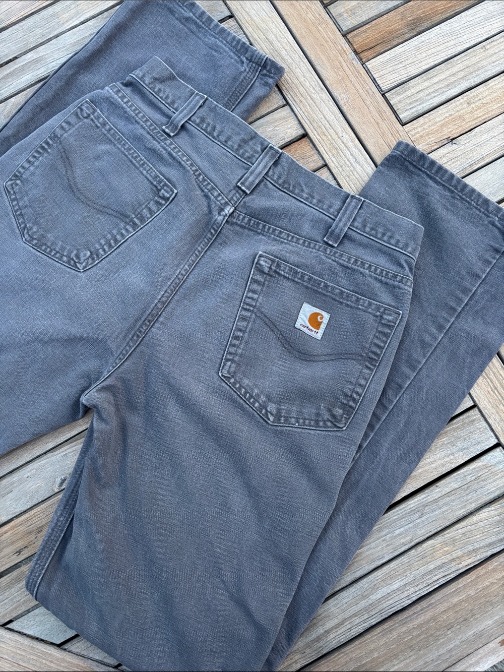 CARHARTT Men's Washed Gray Relaxed Jeans Size 32 x 36